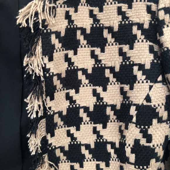 NEW L'agence Agelina Houndstooth Open Front Blazer size 4 Cappuccino Black - Picture 6 of 10